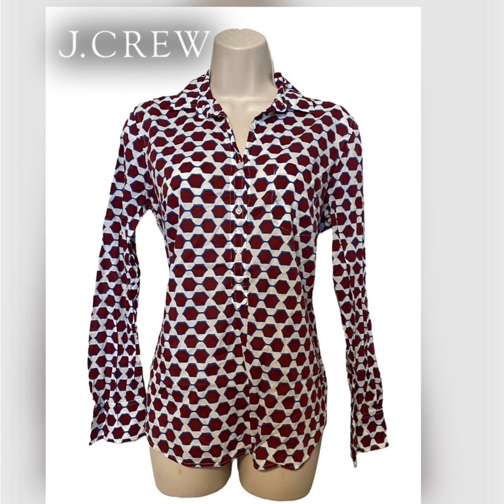 ☃️J crew women geometry print shirt